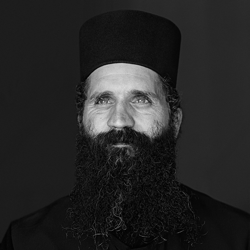 © Christine Turnauer - Father Christophorus, Greek Orthodox, Mani, Greece 2012, Coal pigment print
